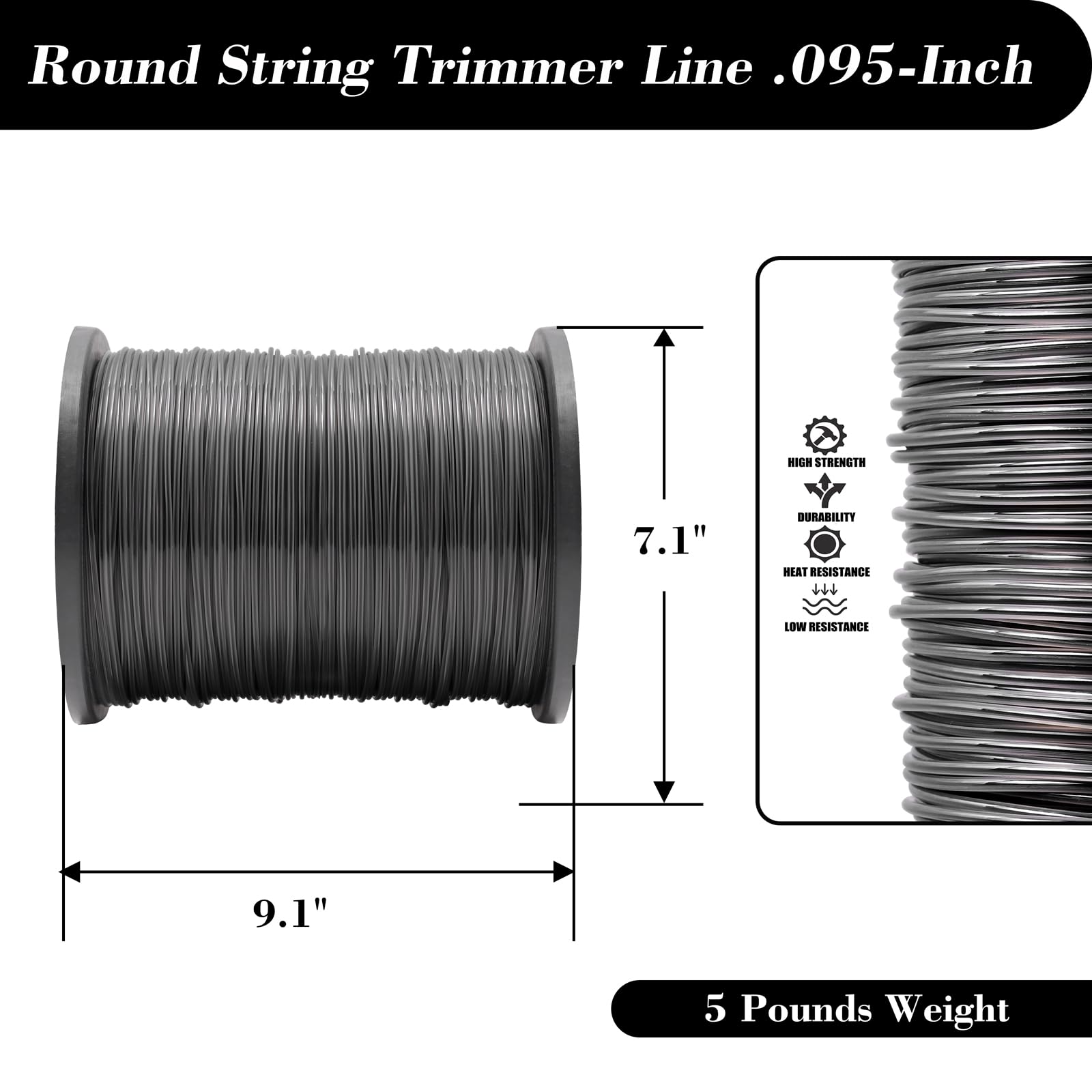 Dual-core Magnum Trimmer Line Round